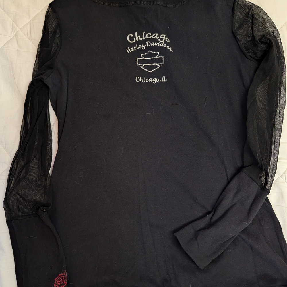 Harley-Davidson Women's Black and Purple Short Sleeve Tees - Picture 6 of 9